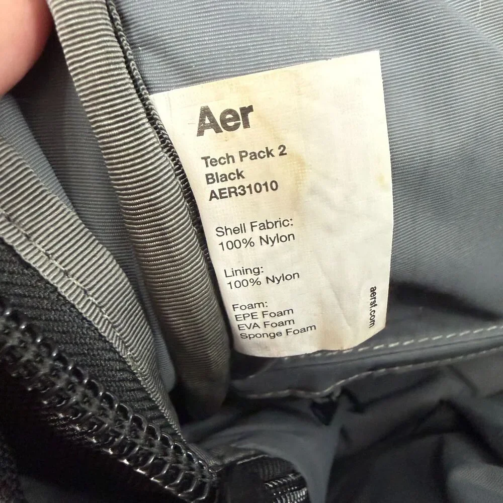 Aer Tech Pack 2 Travel Laptop Backpack 14.8L Black Cordura Quiet Luxury